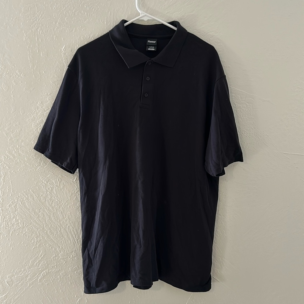 Hanes black polo